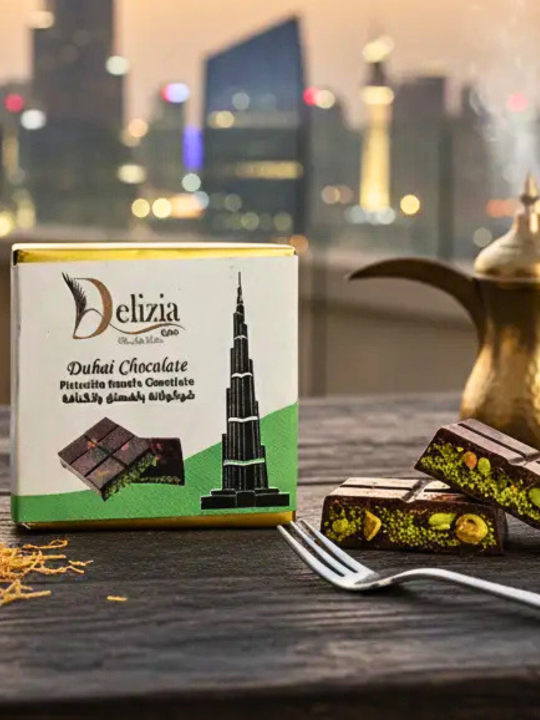 Delizia Dubai Pistachio Chocolate Bar
