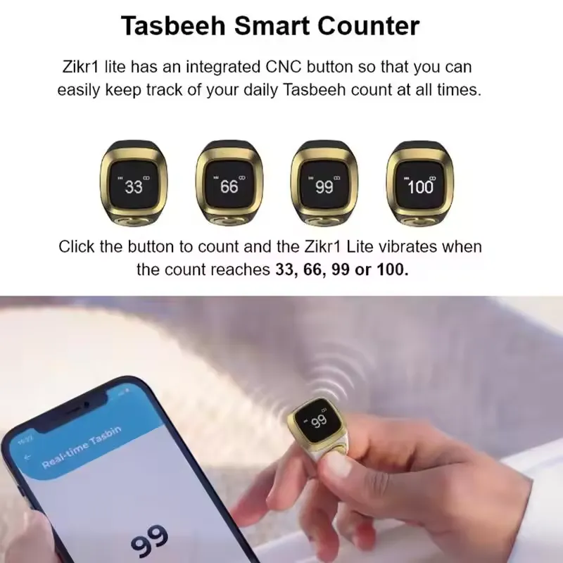iQibla Zikr Ring Smart Tasbih Counter – 22mm