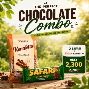 5 Safari Bars + Konafetto Chocolate 200gm Combo Pack